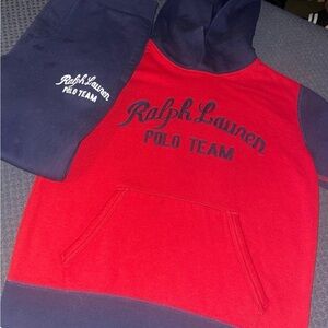 Polo by Ralph Lauren Red and Navy Kids Matching Hoodie Set
